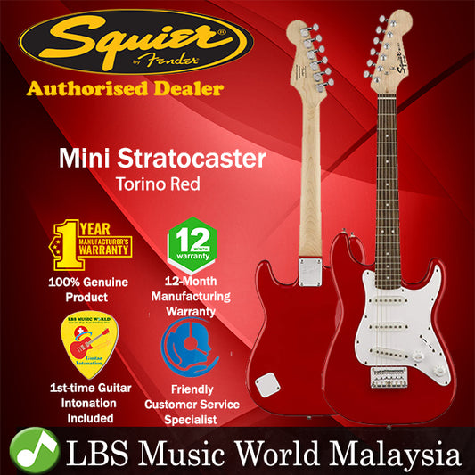 Fender Squier Mini Stratocaster Electric Guitar Junior Strat Guitar (Torino Red)