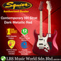 Squier by Fender Contemporary HH Stratocaster Electric Guitar with Maple Fingerboard Dark Metallic Red (DMR)