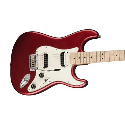 Squier by Fender Contemporary HH Stratocaster Electric Guitar with Maple Fingerboard Dark Metallic Red (DMR)