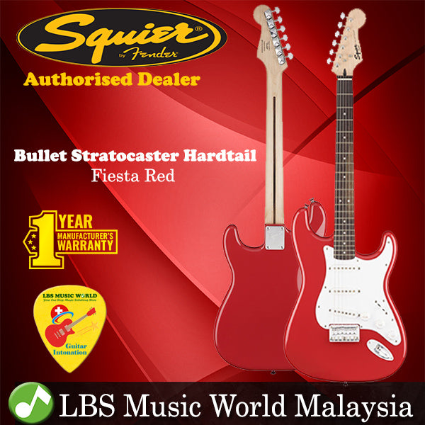 Fender Squier Bullet Standard Stratocaster SSS Hardtail Electric Guitar (Fiesta Red)