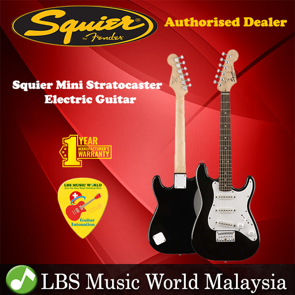 Fender Squier Mini Stratocaster Electric Guitar Junior Strat Guitar (Laurel FB Black)