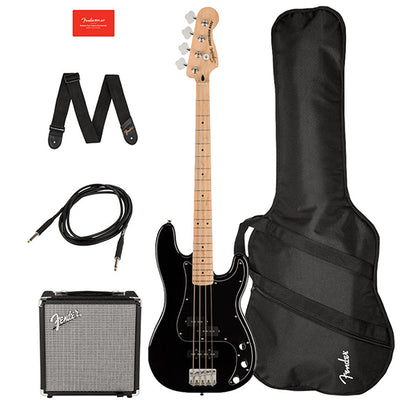 Squier By Fender Affinity Series Precision PJ Electric Bass Guitar Pack with 15 Watt Rumble Speaker Amplifier