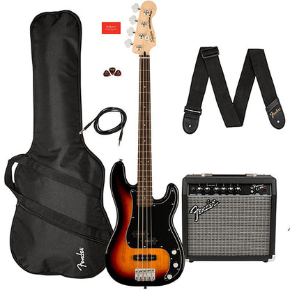 Squier By Fender Affinity Series Precision PJ Electric Bass Guitar Pack with 15 Watt Rumble Speaker Amplifier