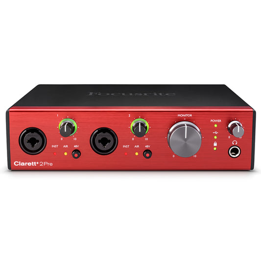 Focusrite Clarett+ 2Pre Pure Sounding 10 In and 4 Out USB C Audio Interface For Recording Artist (Clarett + 2 Pre)