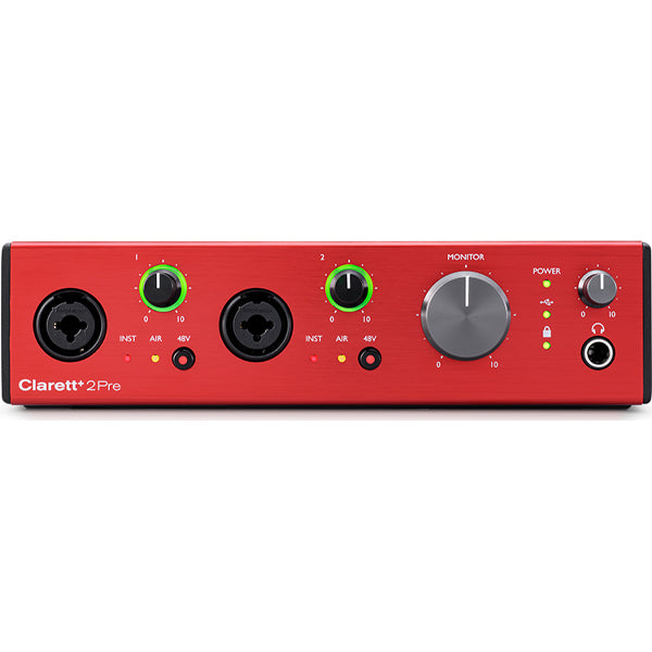 Focusrite Clarett+ 2Pre Pure Sounding 10 In and 4 Out USB C Audio Interface For Recording Artist (Clarett + 2 Pre)