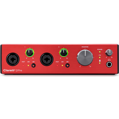 Focusrite Clarett+ 2Pre Pure Sounding 10 In and 4 Out USB C Audio Interface For Recording Artist (Clarett + 2 Pre)