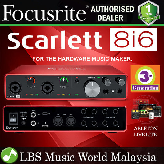 Focusrite Scarlett 8i6 8 in 6 out USB Audio Interface Version 3 (3rd Gen)