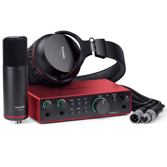 Focusrite Scarlett 2i2 Studio USB Audio Interface Recording Bundle With Mic Stand (4th Gen)