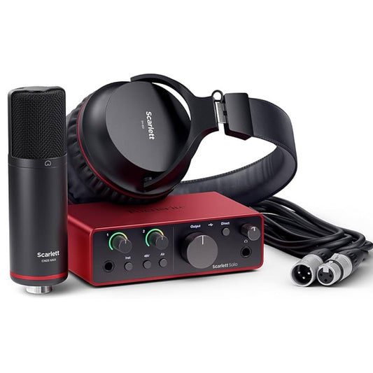 Focusrite Scarlett Solo Studio 4th Generation Recording Bundle Package (4 Generation)