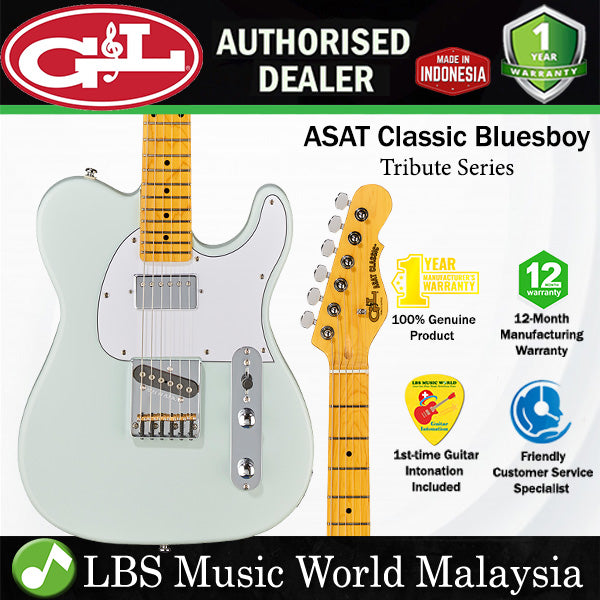G&L ASAT Classic Bluesboy Solid Body Electric Guitar Maple Fingerboard Sonic Blue