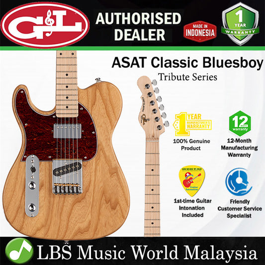 G&L ASAT Classic Bluesboy Semi-Hollow Body Electric Guitar Maple Fingerboard Natural Gloss