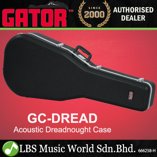 Gator GC-DREAD Deluxe ABS Molded Case for Acoustic Dreadnought Guitar (GC DREAD)