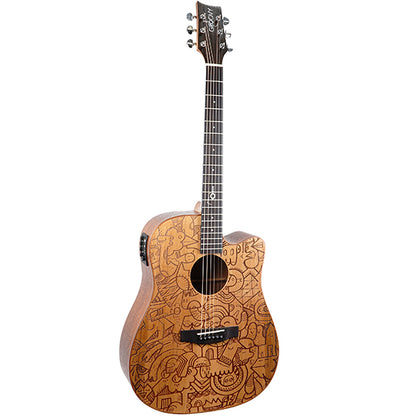 Groovy GTA 2020 Limited Edition 41 Inch Full Size Mahogany Acoustic Electric Guitar (GTA2020)