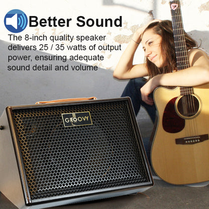 Groovy BM35 35 Watt Class D Bluetooth Monitor Speaker Amp Portable Acoustic Guitar Amplifier with Build in Battery (BM 35)