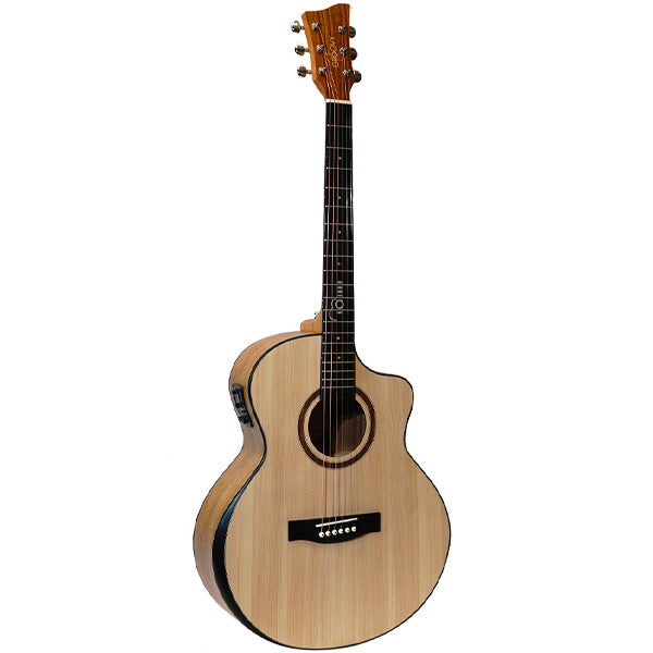 Groovy GBV-SP Grand Auditorium Electric Acoustic Guitar Package with Bevel Armrest & KLT-17A Pickup (Spruce)