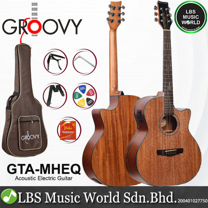 Groovy GTAMH-EQ 41 Inch Full Size Mahogany Acoustic Electric Guitar with Pick Up And Bag (GTA)