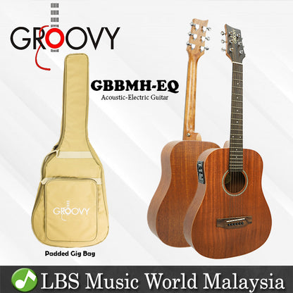 Groovy GBBMH-EQ 34 Inch Mahogany Acoustic Electric Guitar with Bag Fishman Pickup EQ (GBB)