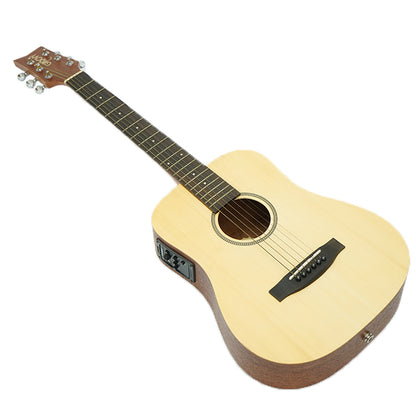 Groovy GBB-EQ 34 Inch Spruce Acoustic Electric Guitar with Bag Fishman Pickup Travel Size Guitar (GBB)