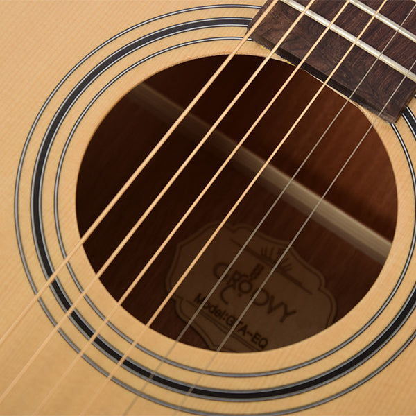 Groovy GTA-EQ 41 Inch Full Size Acoustic Electric Guitar with Bag and Pickup (GTA)