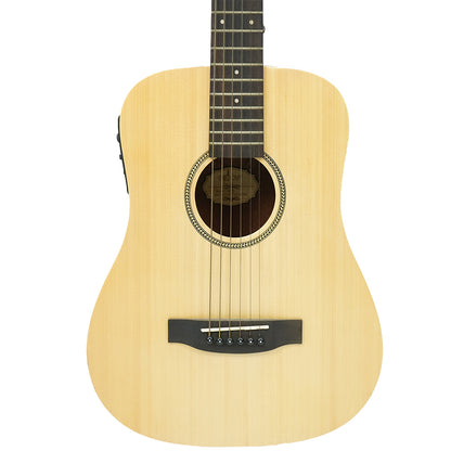 Groovy GBB-EQ 34 Inch Spruce Acoustic Electric Guitar with Bag Fishman Pickup Travel Size Guitar (GBB)