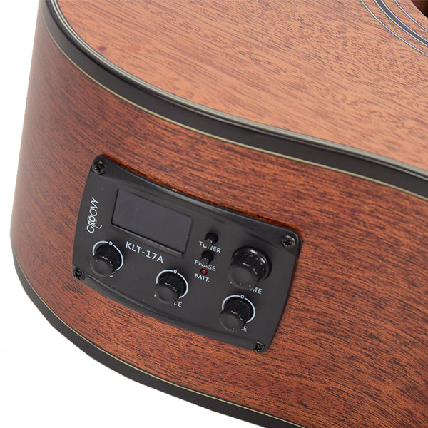 Groovy GTAMH-EQ 41 Inch Full Size Mahogany Acoustic Electric Guitar with Pick Up And Bag (GTA)