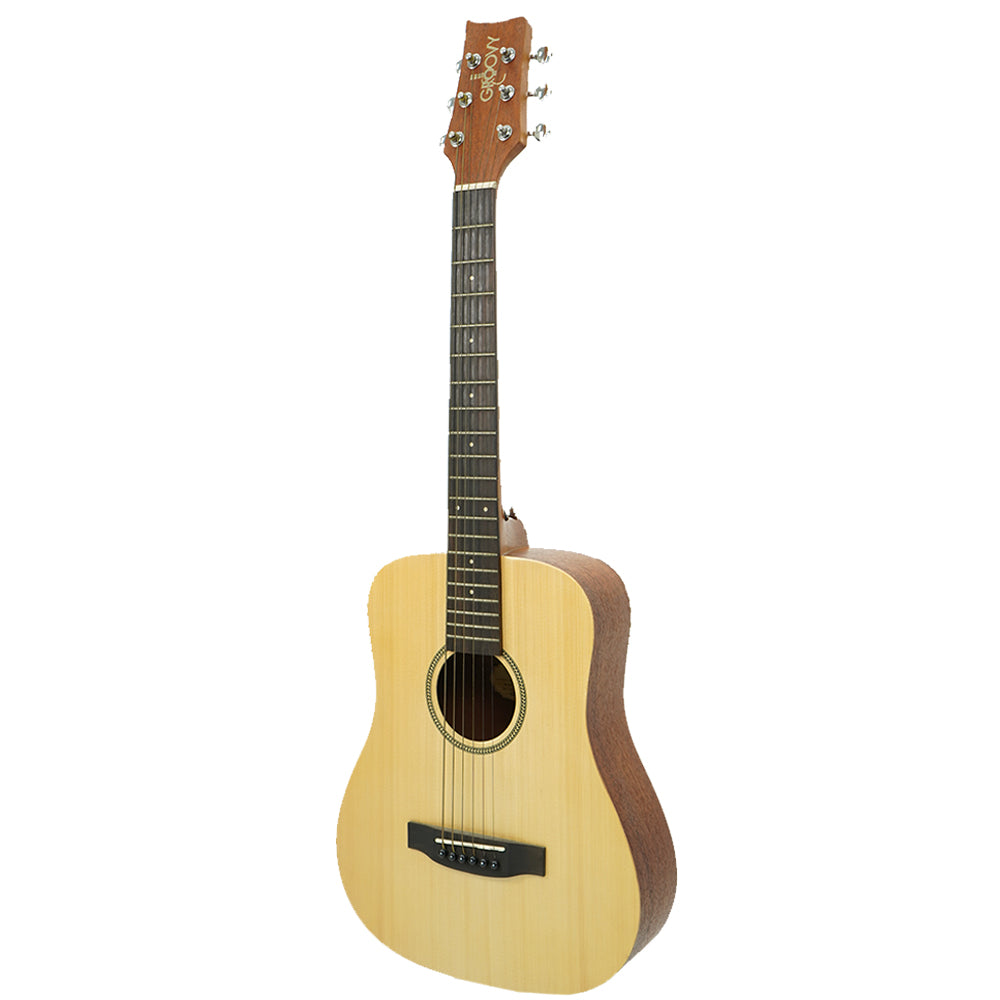 Groovy GBB-EQ 34 Inch Spruce Acoustic Electric Guitar with Bag Fishman Pickup Travel Size Guitar (GBB)