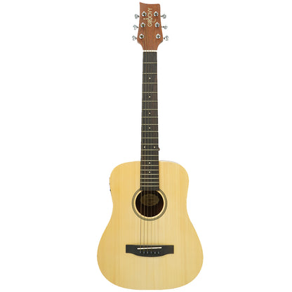 Groovy GBB-EQ 34 Inch Spruce Acoustic Electric Guitar with Bag Fishman Pickup Travel Size Guitar (GBB)