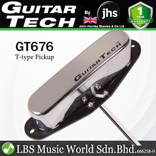 Guitar Tech GT676 Single Coil T-type Bridge Pickup for Electric Guitar - Chrome (GT 676)