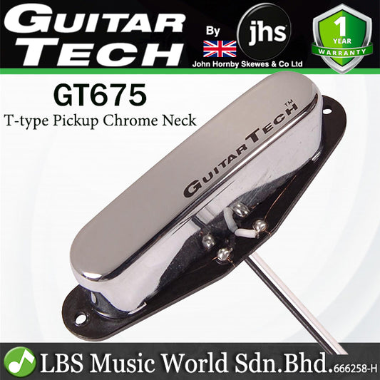 Guitar Tech GT675 Single Coil T-type Neck Pickup for Electric Guitar - Chrome (GT 675)