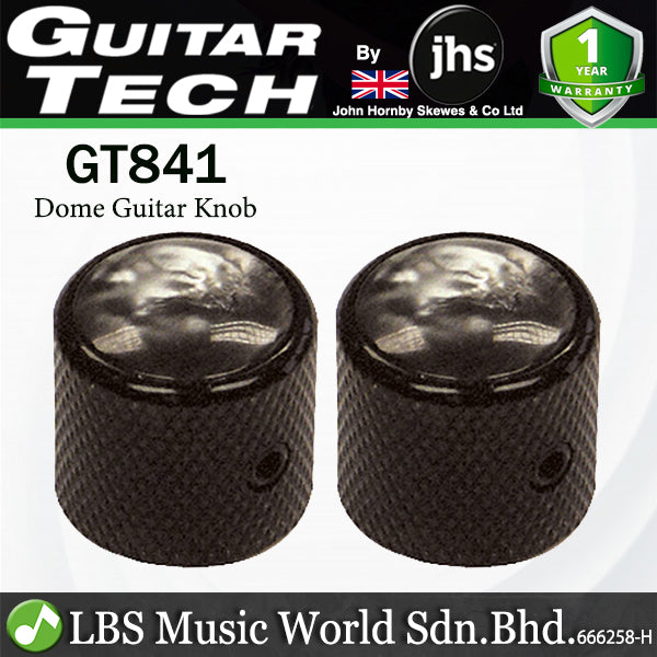 Guitar Tech GT841 Volume Tone Control Tuning Dome Knob for Electric Guitar Pair - Chrome Black (GT 841)
