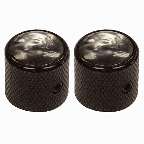 Guitar Tech GT841 Volume Tone Control Tuning Dome Knob for Electric Guitar Pair - Chrome Black (GT 841)