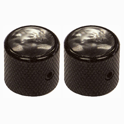 Guitar Tech GT841 Volume Tone Control Tuning Dome Knob for Electric Guitar Pair - Chrome Black (GT 841)