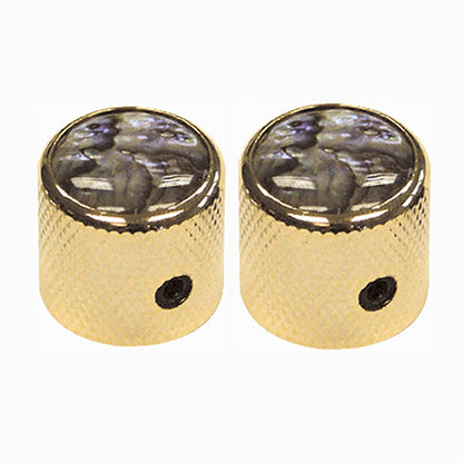 Guitar Tech GT842 Volume Tone Control Tuning Dome Knob for Electric Guitar Pair - Abalone Gold (GT 842)