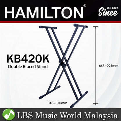 Hamilton KB420K Adjustable Double X style Heavy Duty Keyboard Stand for Digital Piano (KB420)