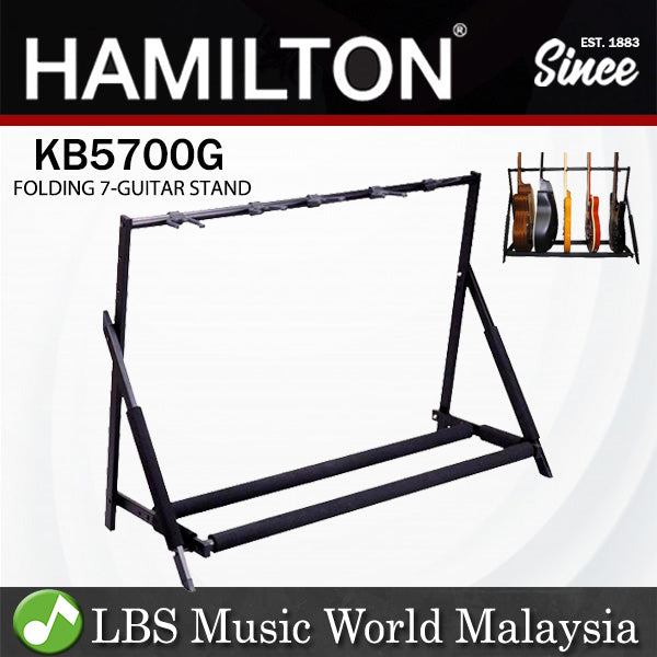 Hamilton KB5700G 7 Place Guitar Rack Stand with Pick Holder for Acoustic Electric Classical Bass Guitar (KB5700)