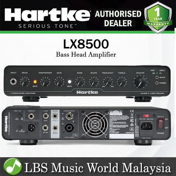 Hartke LX8500 800 Watt Bass Guitar Head Tube Amp Lightweight Speaker Amplifier (LX 8500)
