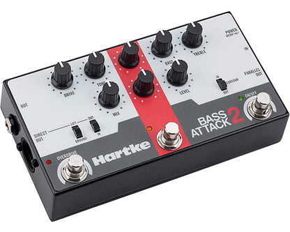 Hartke Bass Attack 2 Bass Preamp Direct Box with Overdrive Processor Effect Pedal