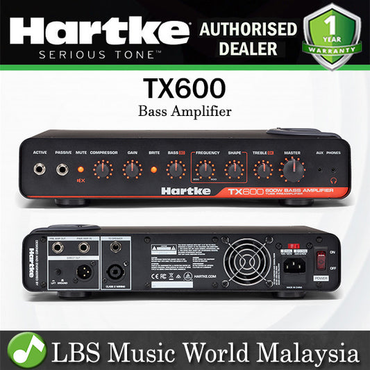[Discontinued] Hartke TX600 600 Watt Lightweight Speaker Amplifier Bass Amp Head (TX 600)