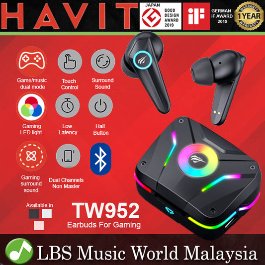 Havit TW952 Pro RGB True Wireless Earbuds With Gaming Surround Sound Earphones