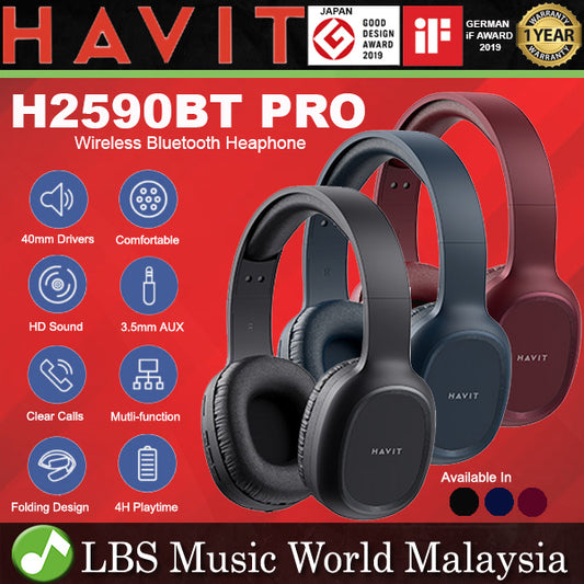 HAVIT H2590BT PRO Wireless Bluetooth Headphone with Adjustable Slider Headwear and Headset