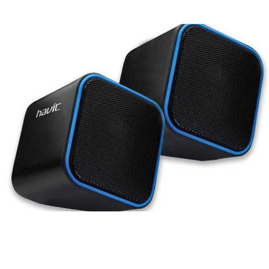 HAVIT HV-SK473 3 Watt USB Portable Mini Speaker with USB or 3.5mm Output - Pair (HVSK473 HV SK473)