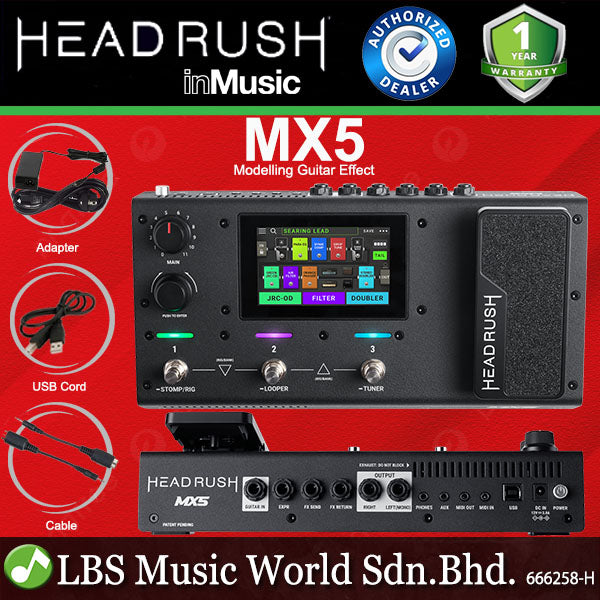 HeadRush MX5 Portable Modelling Guitar Multi Effect Processor Pedal with Built USB Audio Interface