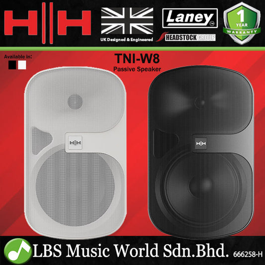HH Electronics TNI-W8 8 Inch Tessen Wall Mount Passive Speaker with 4 Power Tapping Ranging - Each (TNIW8 TNI W8)