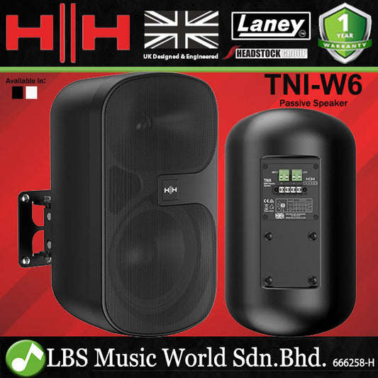 HH Electronics TNi-W6 6.5 Inch Tessen Wall Mount Passive Speaker with 4 Power Tappings Ranging - Black (TNiW6 TNi W6)