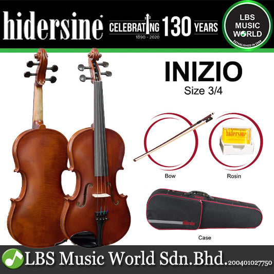 Hidersine Inizio Violin Outfit with Bow, Rosin and Case - 4/4 3/4 1/2 1/4 1/8