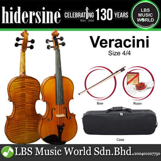 Hidersine Veracini Violin Outfit 4/4 Size with Bow, Rosin and Case