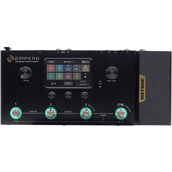 Hotone Ampero MP-100 Amp Modeller & Multi Effects Processor with Expression Pedal and Audio Interface (MP100)