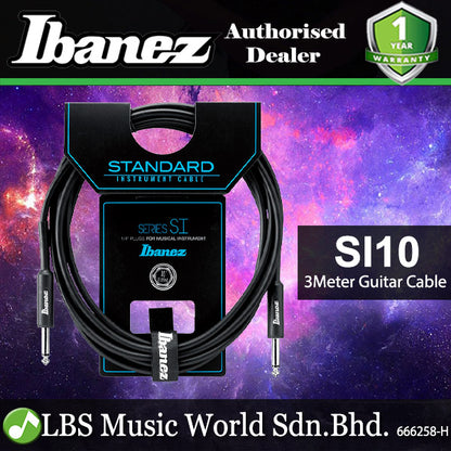 Ibanez SI10 3 Meter Instrument Cable Straight For Guitar Keyboard Bass