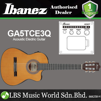 Ibanez GA5TCE3Q 3/4 Thinline Cutaway Classical Electric Guitar - Amber High Gloss (GA5TCE 3Q)