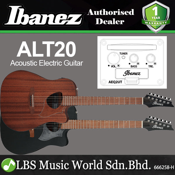 Ibanez ALT20 Acoustic Electric Guitar Sapele Top Altstar Body with Walnut Fretboard